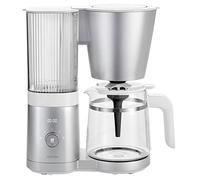 ZWILLING ENFINIGY Cafetera de filtro con jarra de vidrio de 1,5l, Cafetera con calentador de acero inoxidable, 12 tazas, Plástico, Plata