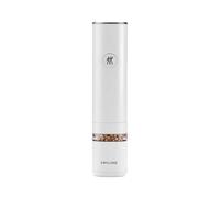 ZWILLING ENFINIGY Molinillo eléctrico de sal y pimienta con molinillo de cerámica y luz LED, Recargable por USB, Blanco