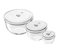 ZWILLING Fresh & Save BOWLS Set de boles de vacío S/M/L / 6-pzs, Vidrio, transparente-blanco