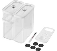 ZWILLING Fresh & Save Cube - Set de almacenamiento de 5 piezas, tamaño mediano, incluye 2 cubos medidores, tazas medidoras, etiquetas NFC