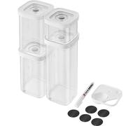 ZWILLING FRESH & SAVE CUBE Set, Tamaño S, Juego de almacenamiento de 6 piezas, incluye 3x Contenedores CUBE S, Cuchara medidora y Etiquetas NFC