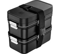 ZWILLING FRESH & SAVE - Fiambrera para llevar con cubiertos de acero inoxidable, irrompible, función de vacío, color negro
