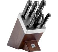 Zwilling Bloque de cuchillos Gourmet 7 piezas autoafilable, madera, con tijeras, mango acero/plástico