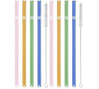 Zwilling J. A. Henckels Sorrent 39500-602 Sorrento - Pajitas de cristal, color recto, juego de 4, transparente, ecológica, reutilizable, resistente al calor (Paquete de 2)