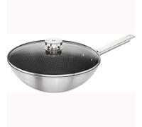 ZWILLING Joy Plus - Wok antiadherente de acero inoxidable de 12 pulgadas con tapa