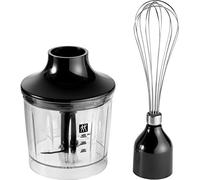 ZWILLING Juego de accesorios para batidora de mano, 2 piezas: accesorio picador y accesorio batidor, Acero inoxidable/negro