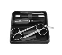 Zwilling - Juego de manicura 5 piezas - Manicura - Tijeras de uñas - Pinzas - Cuidado de uñas - Estuche con cremallera - Estuche de cuero - 13,8 x 6,5 x 2,5 cm - Negro