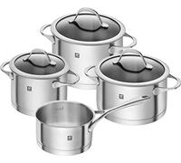 ZWILLING Juego de ollas , 4 piezas, 3 tapas, Apto para la inducción, Acero inoxidable, Essence