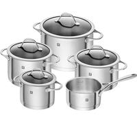 ZWILLING Juego de ollas de 5 Piezas, 4 Tapas, Apto para Inducción, Acero Inoxidable, Essence