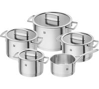 ZWILLING Juego de ollas de 5 Piezas, 4 Tapas, Apto para Inducción, Acero Inoxidable, Vitality