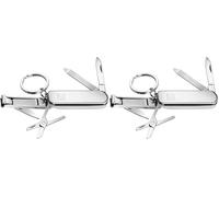 ZWILLING Manicura pedicura multiherramienta (llavero con tijeras de uñas, cortaúñas y lima de uñas), plata, 60 mm (Paquete de 2)