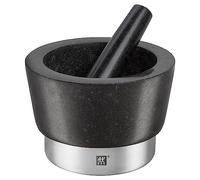 ZWILLING Mortero de especias con mazo, Altura: 10 cm, Ø 11 cm, Granito, Negro