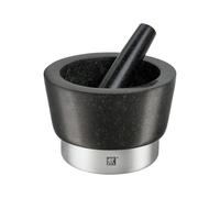 ZWILLING Mortero de especias con mazo, Altura: 10 cm, Ø 11 cm, Granito, Negro