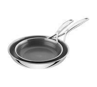 ZWILLING Peak - Juego de sartenes (2 piezas, acero inoxidable 18/10), color plateado
