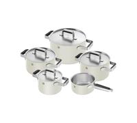 ZWILLING PURE - Juego de 5 cacerolas (5 piezas, acero inoxidable 18/10, revestimiento exterior de cerámica, asas Stay Cool), color blanco
