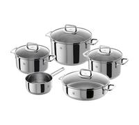 ZWILLING Quadro Juego de ollas de 5 piezas, inducción, acero inoxidable | Tapas de vidrio, asas ergonómicas, borde vertedor, escala interior