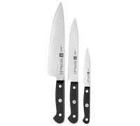 ZWILLING Juego de cuchillos Gourmet de 3 piezas, acero inoxidable, plata/negro, 48 x 38 x 28 cm