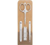 ZWILLING Estuche de manicura y pedicura, 4 piezas, piel de vaca, con cremallera, Premium, Topo