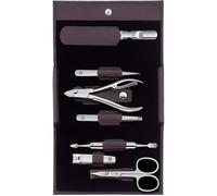 ZWILLING Set de manicura (7 piezas, set de pedicura, estuche de viaje, cuidado de uñas, cuero auténtico), acero inoxidable pulido, morado