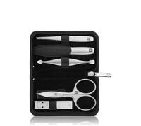 Zwilling Set de manicura de 5 piezas con cortaúñas compacto de cuero, en negro Set de manicura 1 piezas