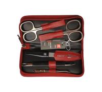 Zwilling - Set de manicura en estuche con cierre de cremallera, 5 piezas, color rojo