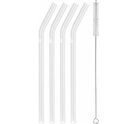 ZWILLING Sorrento - Juego de pajitas de vidrio doblado, 5 piezas, transparente