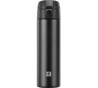 ZWILLING THERMO Botella térmica, Taza de viaje, Aislamiento de doble pared, Cierre de seguridad, 450 ml, Altura: 22,8 cm, Negro