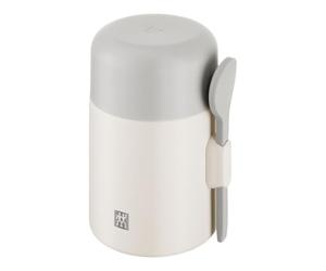 ZWILLING Thermo Plus - Recipiente térmico de 600 ml, mantiene hasta 10 horas de calor y frío, doble pared, de acero inoxidable con cuchara, a prueba de fugas, ligero, apto para lavavajillas, color