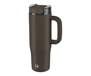 ZWILLING Thermo Plus - Taza térmica con pajita de 900 ml, fría hasta 12 horas, doble pared, a prueba de fugas, ligera, apta para lavavajillas, sin BPA, color chocolate