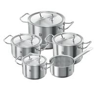 ZWILLING TWIN Classic batería de cocina, 5 piezas, apta para inducción, sin revestimiento, acero inoxidable, plata