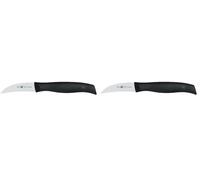 Zwilling Twin Grip - Cuchillo pelador, Hoja endurecida al frío Friodur, Acero Inoxidable, Mango sintético, 60 milímetros, Color Negro (Paquete de 2)