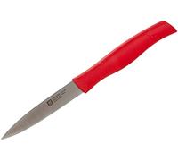 Zwilling Twin Grip - Cuchillo verdura, Hoja endurecida al frío Friodur, Acero Inoxidable, Mango sintético, 90 milímetros, Color Rojo