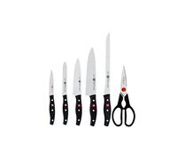 ZWILLING Twin Pollux - Set de 5 Cuchillos y Tijera doméstica Multiusos, Color Negro