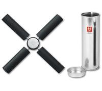 Zwilling Salvamanteles Twin Specials plegable en tubo metálico silicona 22 cm plata-negro