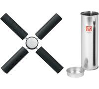 Zwilling Salvamanteles Twin Specials plegable en tubo metálico silicona 22 cm plata-negro