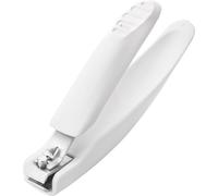 ZWILLING Cortauñas con Recoge Uñas, Extra Grande para un Agarre Perfecto con Borde Recto, Premium, Blanco