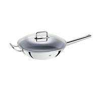 ZWILLING Wok, Incluye tapa de vidrio e inserto de rejilla extraíble, Con mango largo, Apto para la inducción, Ø 32 cm, Acero inoxidable