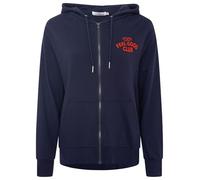 Zwillingsherz Feel Good Club - Sudadera con bordado para mujer, cómoda chaqueta de algodón para mujer, chaqueta informal con cremallera para ocio, uso diario, ropa de salón, moderna, para primavera