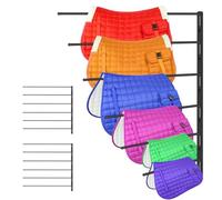 Zwinz 2 soportes para alforjas, resistentes de 180 grados, soporte para manta de caballo montado en la pared con 6 brazos extralargos bien espaciados, soporte de sillín de caballo para varios