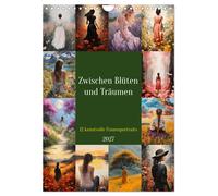 Zwischen Blüten und Träumen - 12 kunstvolle Frauenportraits (Wandkalender 2027 D