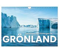 Zwischen den Eisbergen in Grönland (Wandkalender 2026 DIN A4 quer), CALVENDO Monatskalender: Eisbären, Eisberge und Eiszapfen.