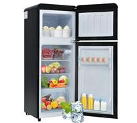 ZWJABYY Frigorífico de 2 Puertas,92 litros,congelador 28 l,105,5 cm de Altura, LED,116 kWh/año,silencioso 45 dB,Compacto y energéticamente eficiente,para Cocina Black