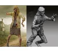 ZWJFDGQM 1/35 Sci-Fi Zombie Warrior Soldier Resin Model Kit Kit de Resina de Soldado sin Pintar ni Montar (2 Personas) // X9G5O21