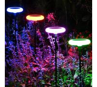 ZWOOS 4PC RGB Luces Solares Exterior Para Jardín, Solar Luz Para Al Aire Libre, lampara solar Superbrillante IP65 Impermeable, Adecuado Para Patios, Macetas, Camino De Iluminación