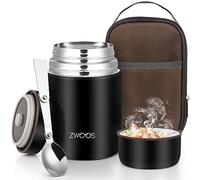 ZWOOS 800 ml Termo para Comida Recipiente Térmico para Comida, Frasco Acero Inoxidable Contenedor Térmico con Bolsa Aislada e Cuchara Plegable, para Sopa, Papilla, Arroz