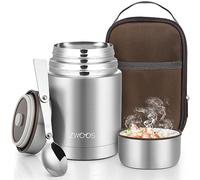 ZWOOS 800 ml Termo para Comida Recipiente Térmico para Comida, Frasco Acero Inoxidable Contenedor Térmico con Bolsa Aislada e Cuchara Plegable, para Sopa, Papilla, Arroz