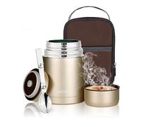 ZWOOS 800 ml Termo para Comida Recipiente Térmico para Comida, Frasco Acero Inoxidable Contenedor Térmico con Bolsa Aislada e Cuchara Plegable, para Sopa, Papilla, Arroz