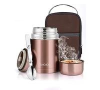 ZWOOS 800 ml Termo para Comida Recipiente Térmico para Comida, Frasco Acero Inoxidable Contenedor Térmico con Bolsa Aislada e Cuchara Plegable, para Sopa, Papilla, Arroz