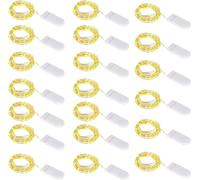ZWOOS Cadena de Luces con Pilas, 1M 10 LED Alambre de Cobre Guirnalda Luces Interior Guirnalda Luminosa Decoración para Mesa Jardín Boda Fiesta Navidad, Blanco Cálido (20)
