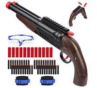 ZWOOS Doble Cañón de Balas Blandas Pistola de Juguete con Expulsión del Casquillo, Gafas Antivaho, Escopeta Juguete de Doble CañóN para 8 + Niños, Regalos para Niños, Juguetes
